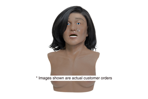 EchoMask Middle Aged Female Patient in dark skin tone
