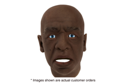 EchoMask Senior Male Patient in dark skin tone front profile